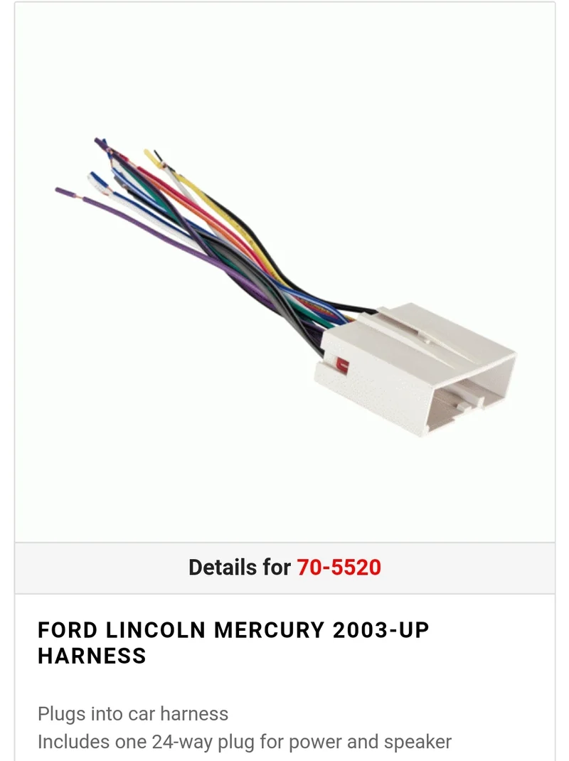 Metra 70-5520 Ford Lincoln Mercury 2003-up harness