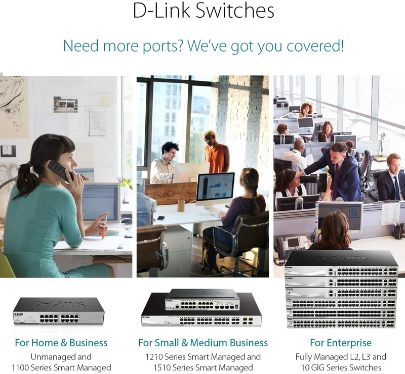 D-Link EasySmart 8 Port Gigabit Desktop Switch with PoE (DGS-1100-08P)