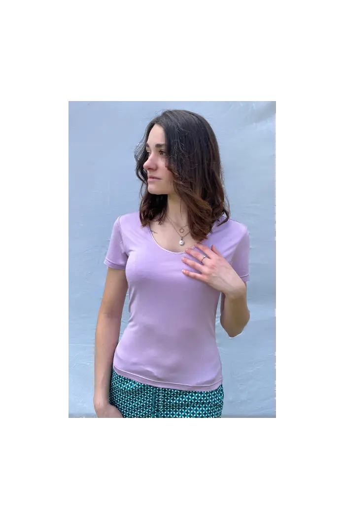 Tee-shirt soie manches courtes