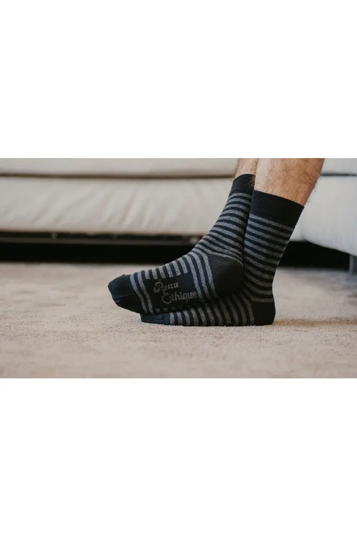 Chaussettes rayées coton bio