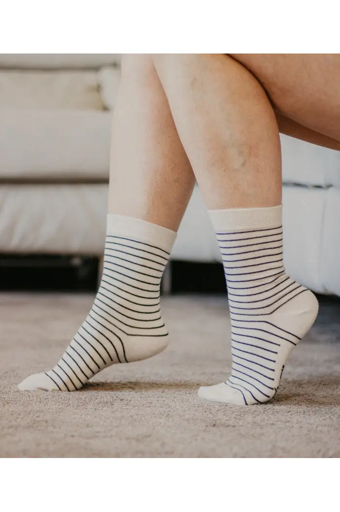 Chaussettes rayées coton bio