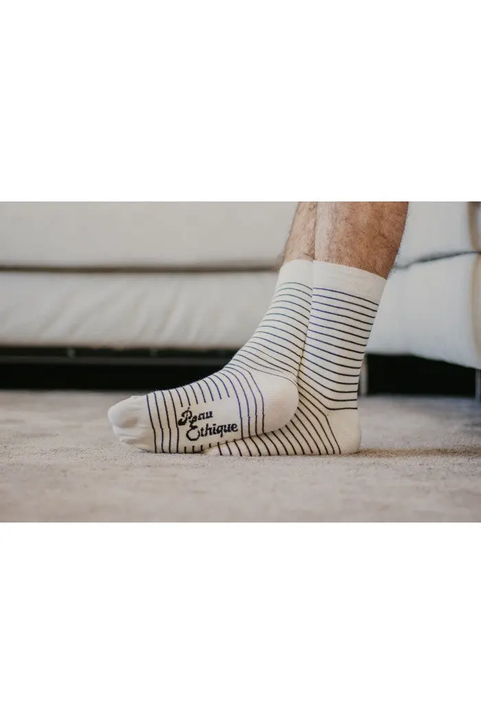 Chaussettes rayées coton bio