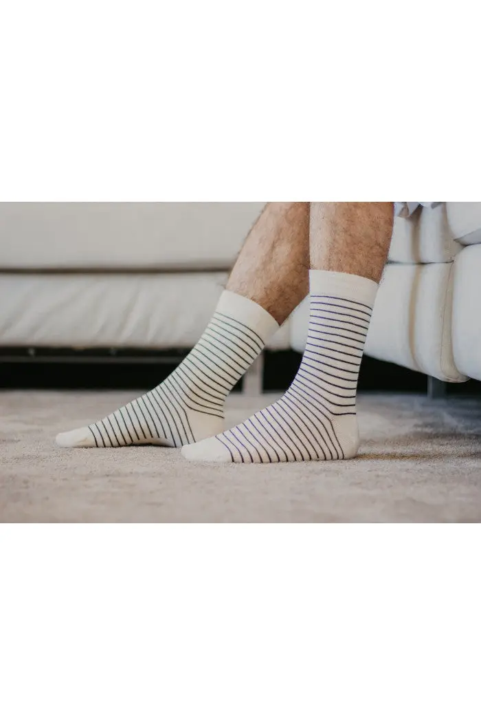 Chaussettes rayées coton bio