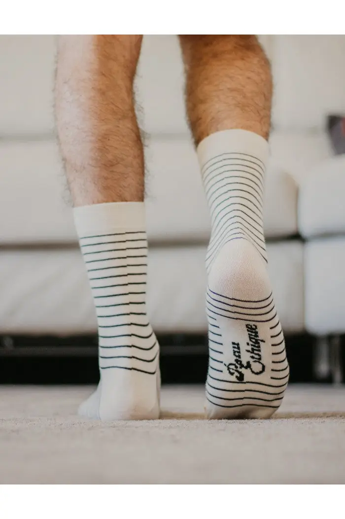 Chaussettes rayées coton bio
