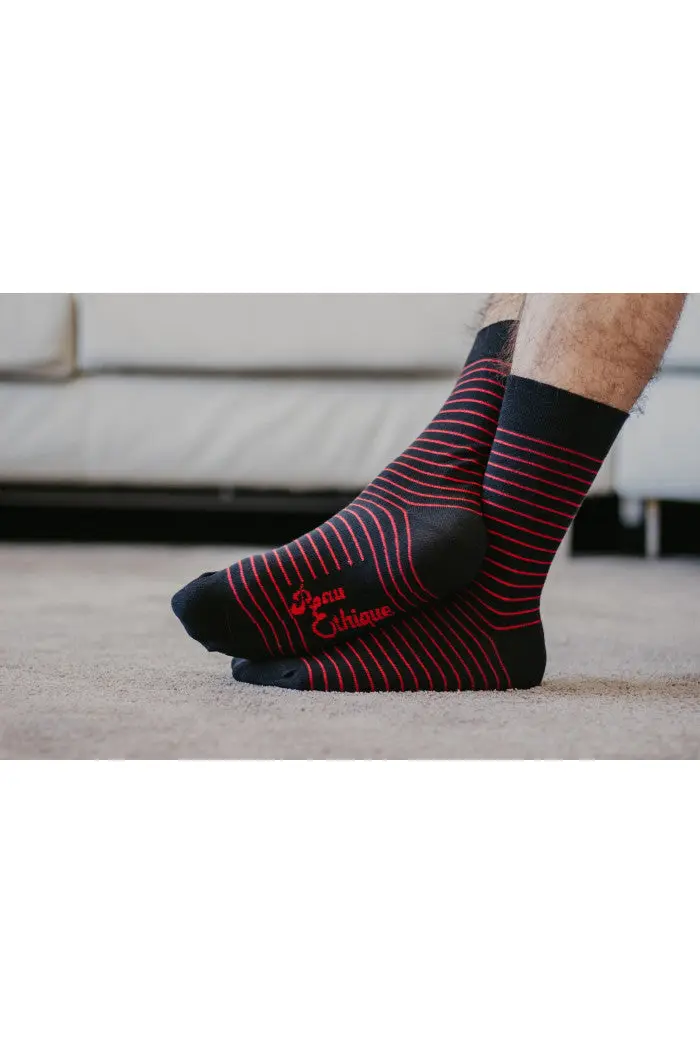 Chaussettes rayées coton bio