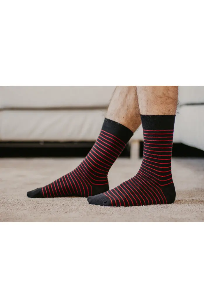 Chaussettes rayées coton bio
