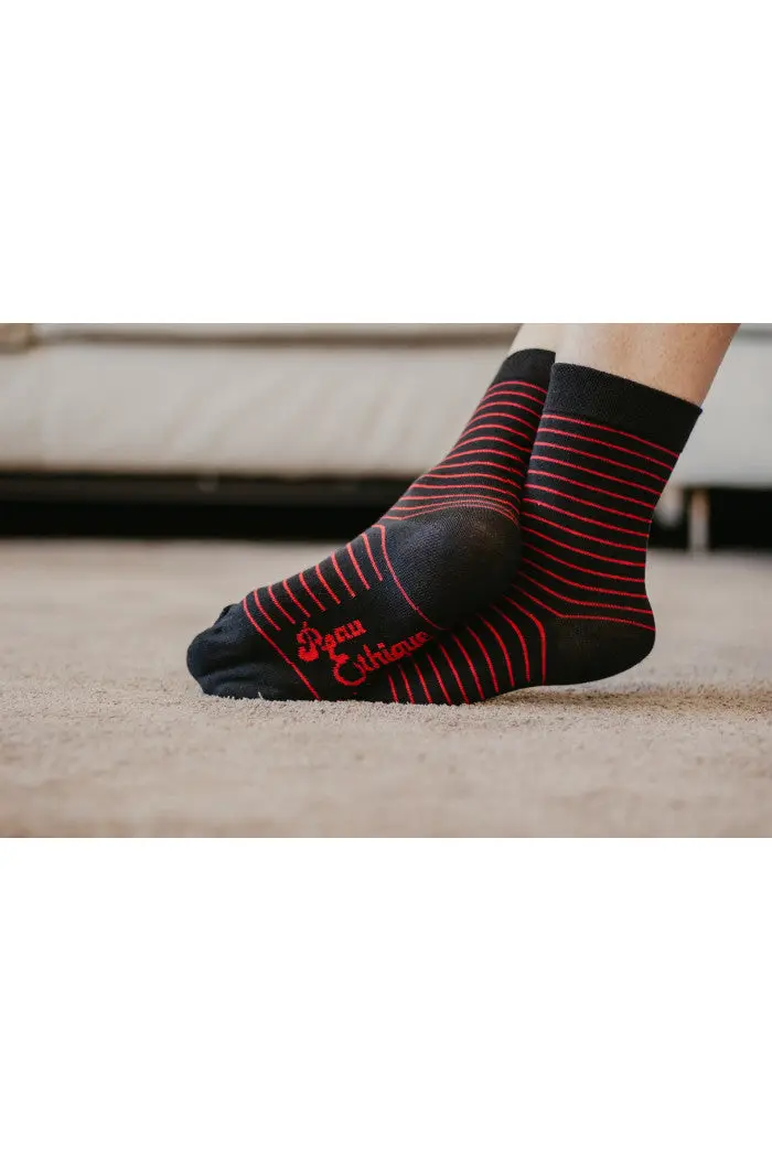 Chaussettes rayées coton bio