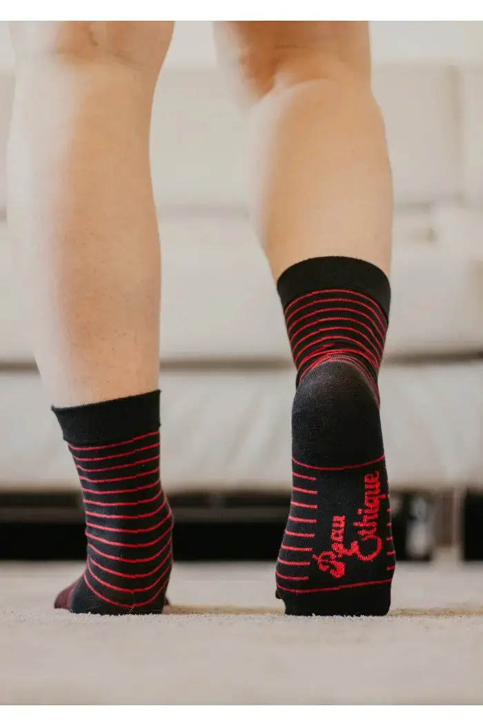 Chaussettes rayées coton bio