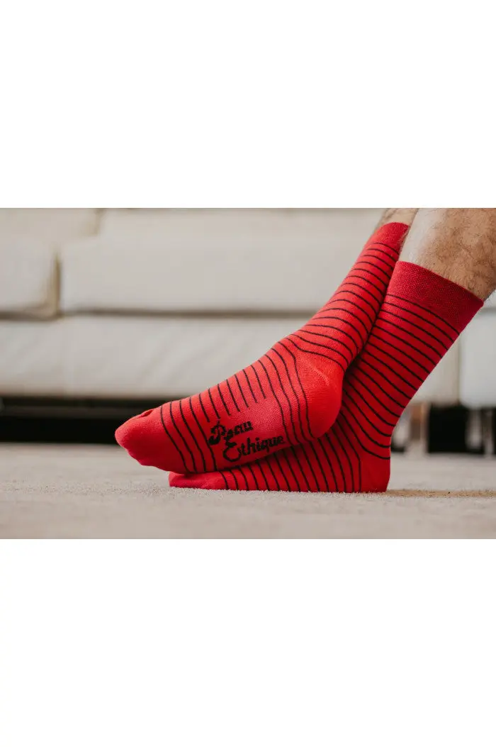 Chaussettes rayées coton bio