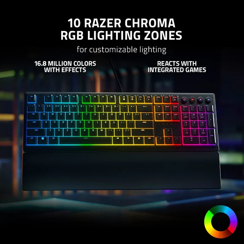 RAZER OFFICAL OUTLET - RZ03-04460200 Ornata V3 Ergonomic Gaming Keyboard- Razer Renewed