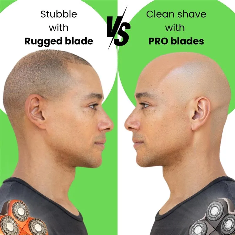 Lame de rechange Rugged™ 4 têtes | Pour Maintenir Chaume| Compatible avec tous les rasoirs Skull Shaver