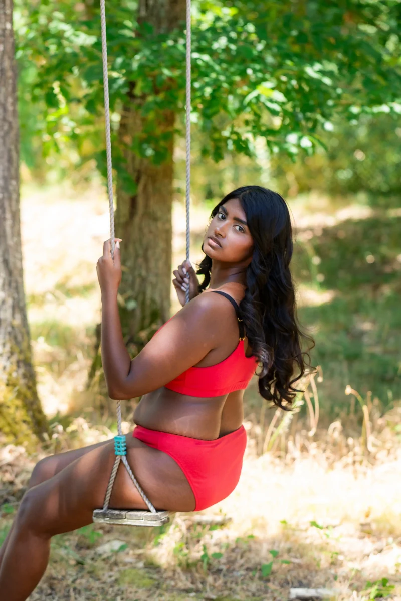 Brassière VENUS cache-cœur rouge – 100% coton biologique
