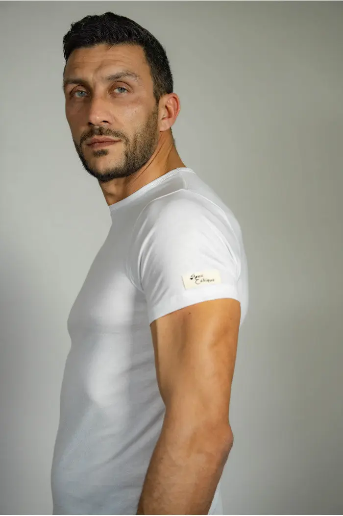 Tee-shirt homme basique col rond en coton biologique