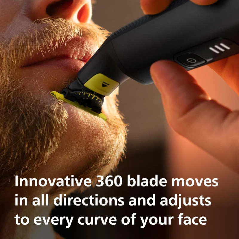 PHILIPS QP6541/16 OneBlade 360 Pro, Wet & Dry, Trim, Edge & Shave with the 12 lengths