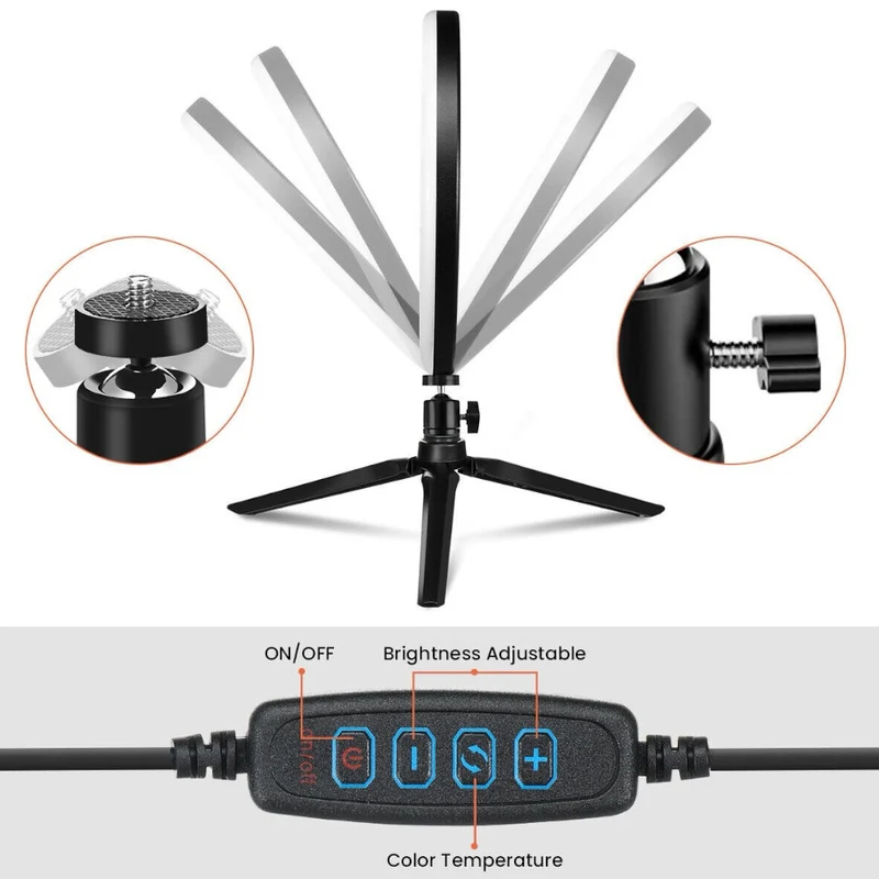 ELFELAND EL-RL-001 10" Ring Light Tripod With Remote