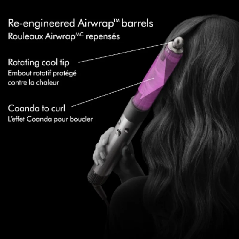 DYSON OFFICIAL OUTLET Airwrap Complete Long Barrel Fuchsia & Nickle- Dyson Refurbished (Excellent) with 1 year warranty