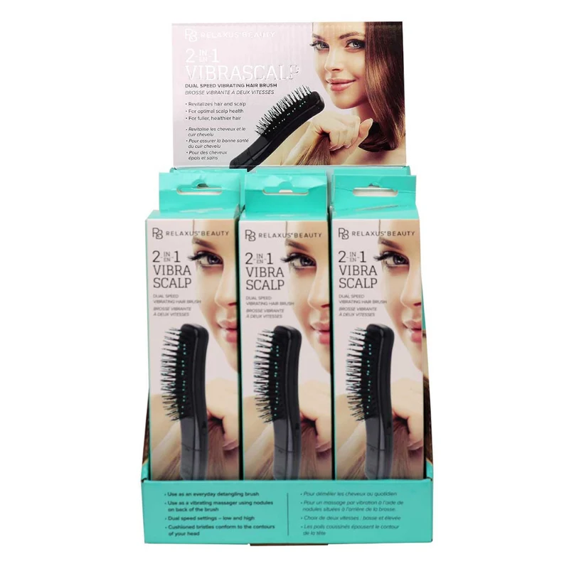 RELAXUS 507519 2-In-1 Vibra Scalp Detangling Hair Brush
