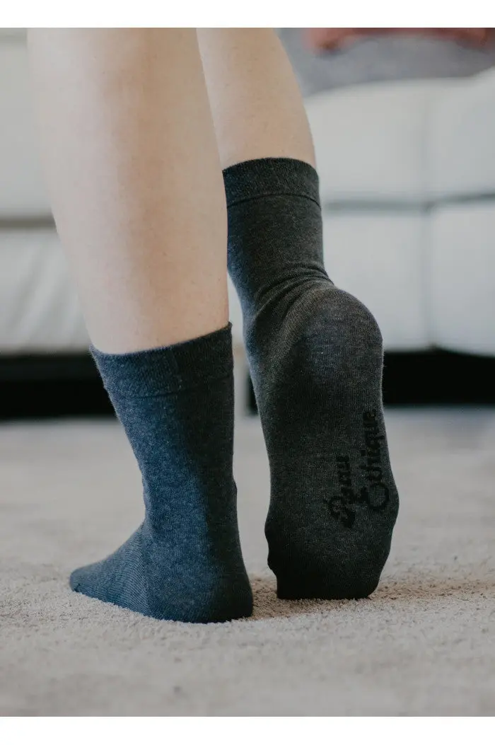 Chaussettes en coton biologique unie