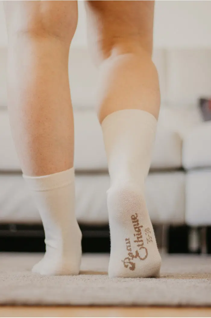 Chaussettes en coton biologique unie