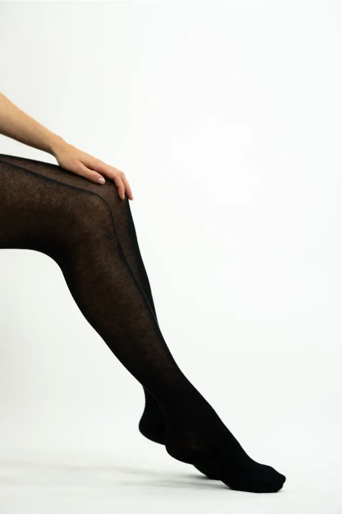 Collant coton femme en coton bio et polyamide recyclé
