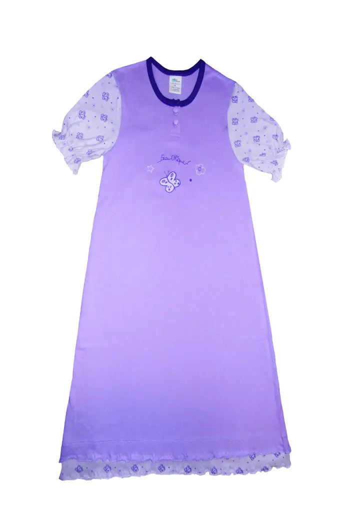 Chemise de nuit manches courtes coton bio