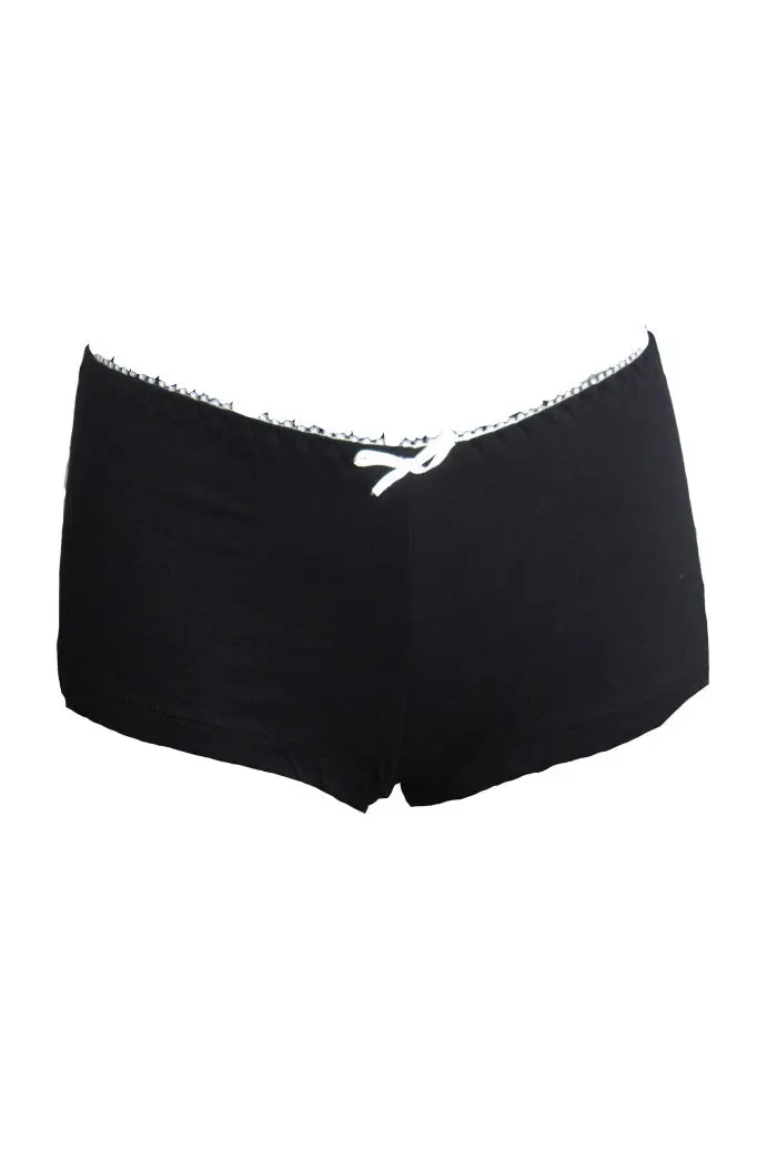 Boxer femme élégance coton bio Noir