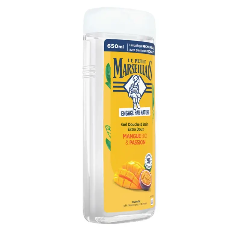 Le Petit Marseillais Extra Gentle Shower Gel with Organic Mango and Passion Fruit, 650 ml