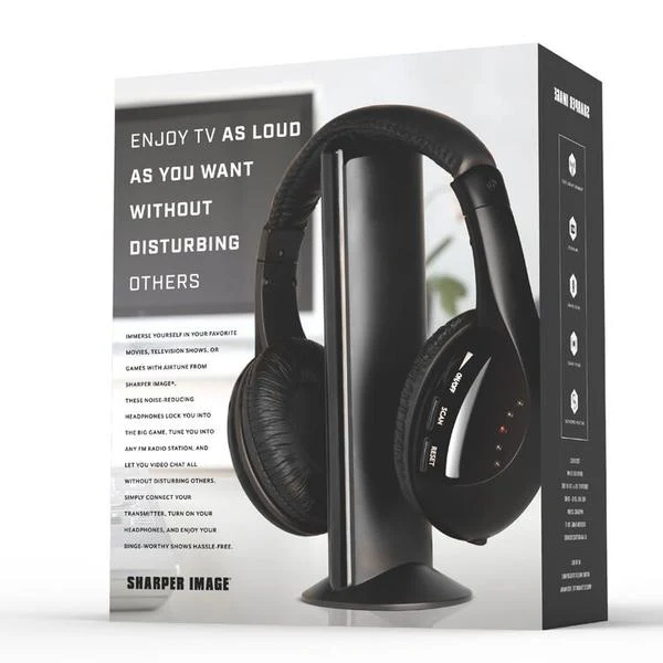 SHARPER IMAGE Air Tune Wireless RF TV Headphones - SHP924GY