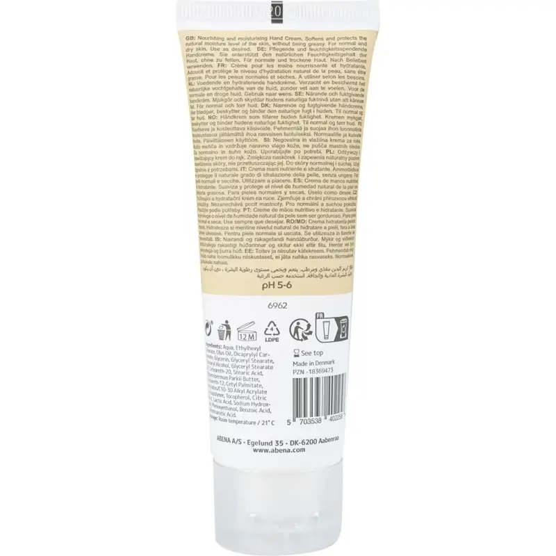 Abena Fragrance-Free Hand Cream with 21% Lipids, 75 ml