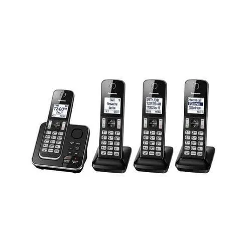 PANASONIC 4-Handset DECT Cordless Phone with Answering Machine - Refurbished with Home Essentials warranty - KXTGD394