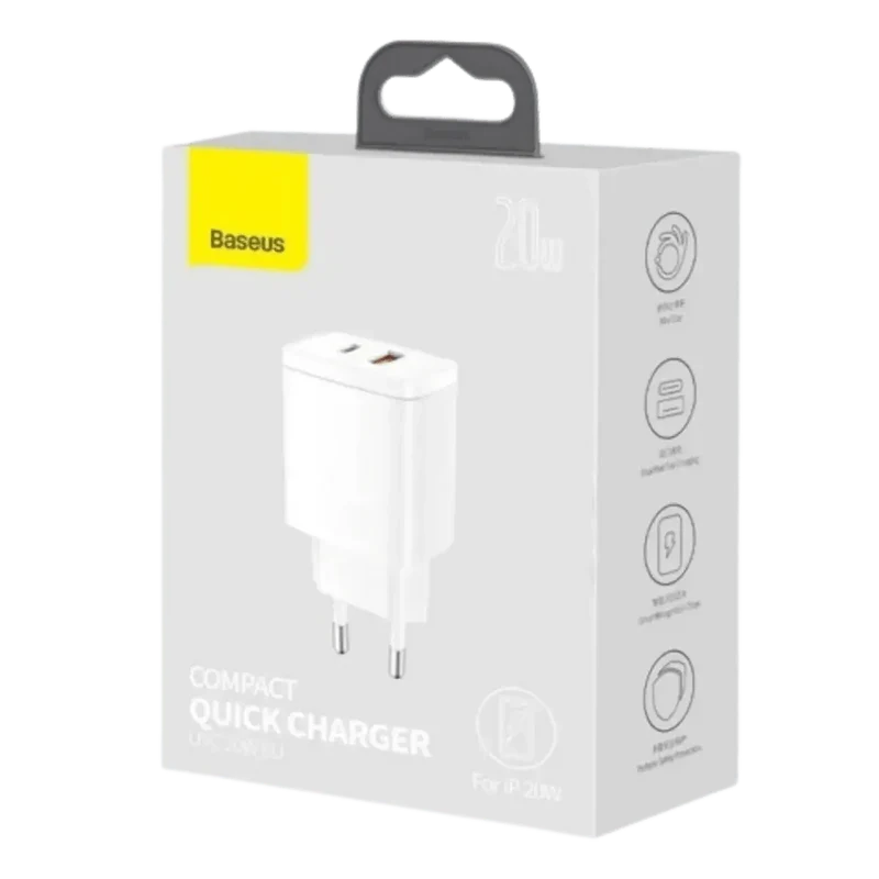 Chargeur Rapide Téléphone Mobile Usb et Usb-c 20w
