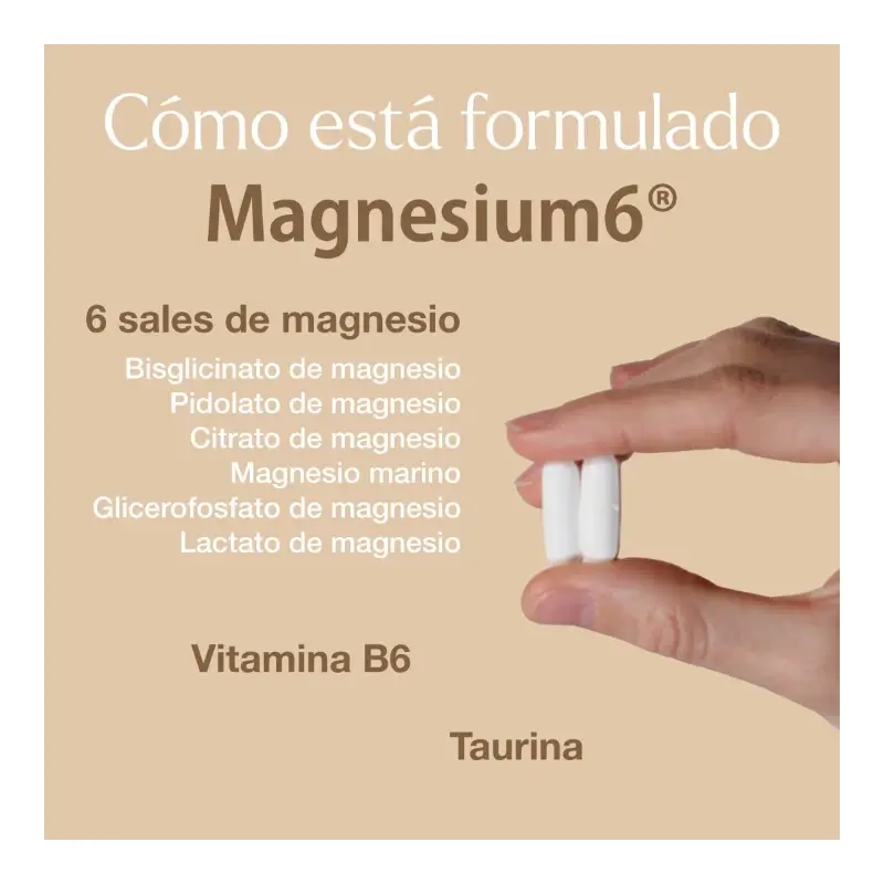 Magnesium6 120 tablets – Containing 6 magnesium salts, vitamin B6 and taurine