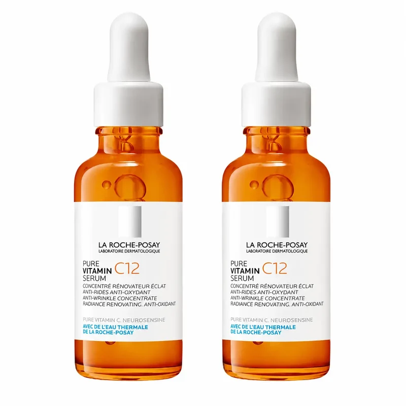 La Roche Posay Pure Vitamin C12 Antioxidant & Anti-Wrinkle Serum, Pack 2 x 30 ml
