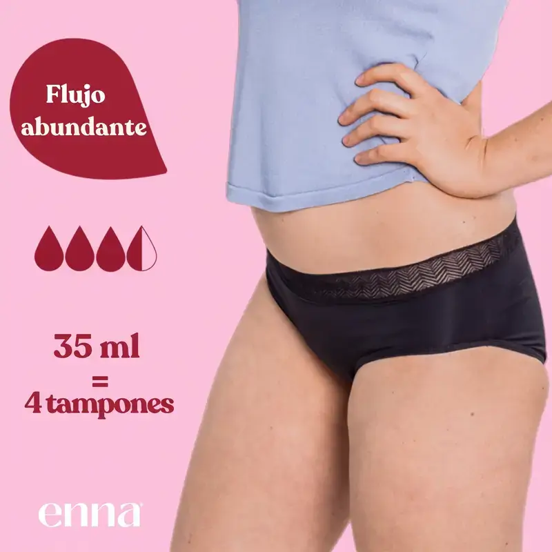 Enna Modern Hipster Menstrual Panty - Heavy Flow, Size XS, 2 Pack
