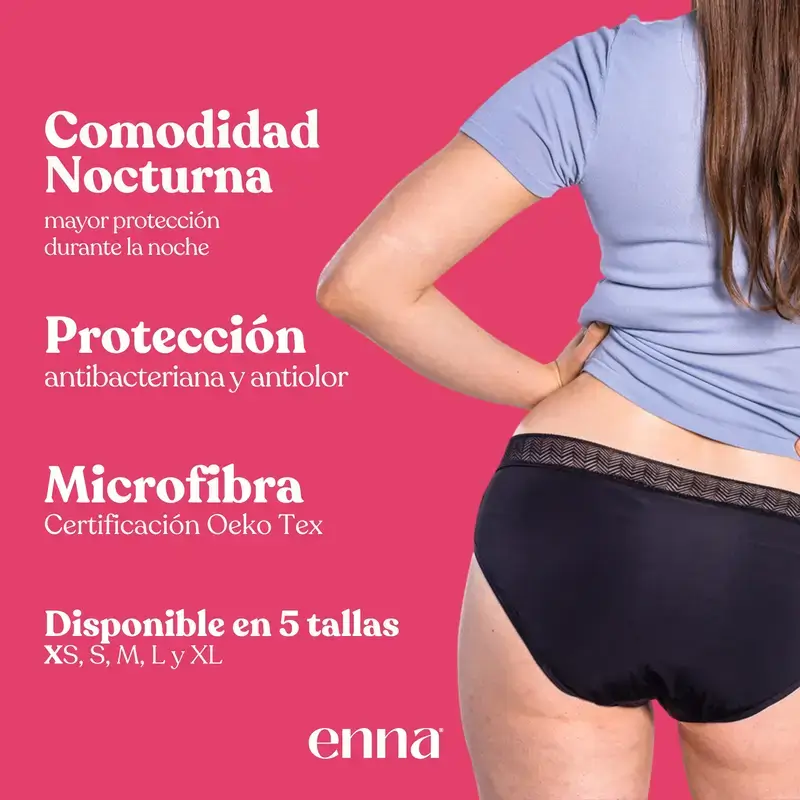 Enna Modern Hipster Menstrual Panty - Heavy Flow, Size XS, 2 Pack