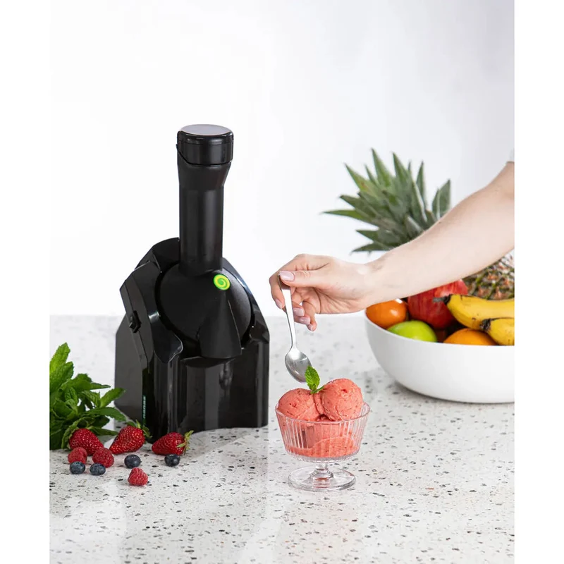 Yonanas Healthy Frozen Dessert/Fruit Ice Cream Maker w/Recipe Book Black