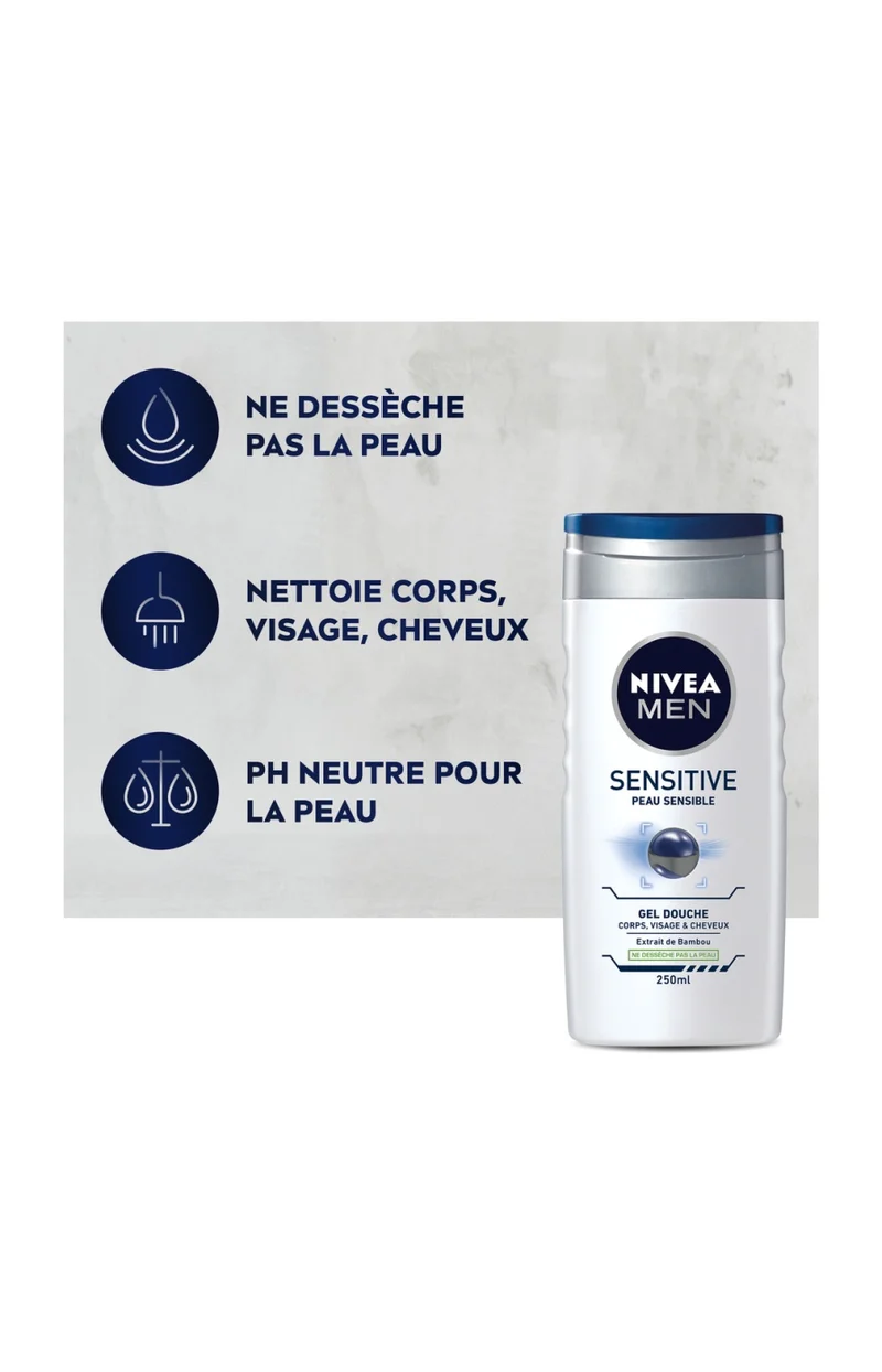 Trousse de toilette - Men Sensitive - Homme - Peaux sensibles - 4 produits