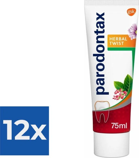 Parodontax Tandpasta Herbal Twist - Ginger & Mint - 75ml x 12