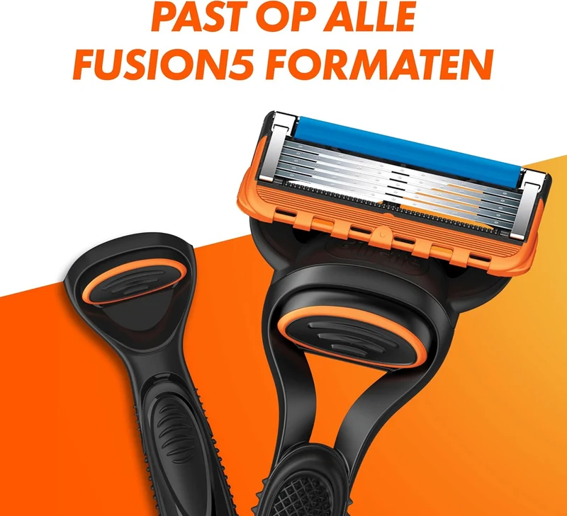 Gillette Fusion5 Scheermesjes Voor Mannen, 4 stuks, Met Lubrastrip Voor Een Gladde Scheerbeurt