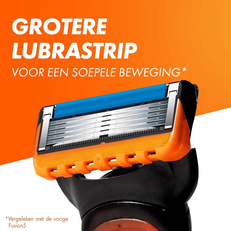 Gillette Fusion5 Scheermesjes Voor Mannen, 4 stuks, Met Lubrastrip Voor Een Gladde Scheerbeurt