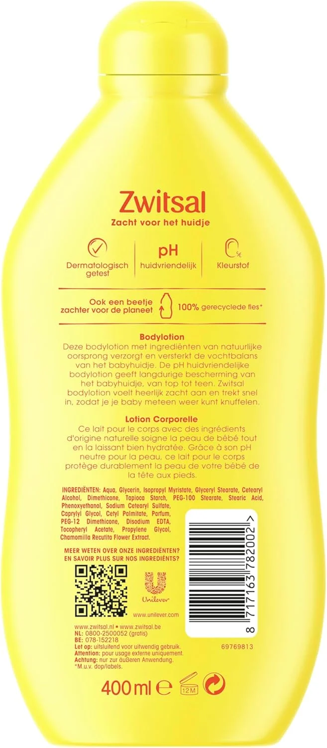 Zwitsal Baby Bodylotion, gevoelige babyhuid - 6 x 400 ml - Voordeelverpakking