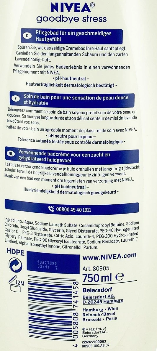Crème de douche goodbye stress