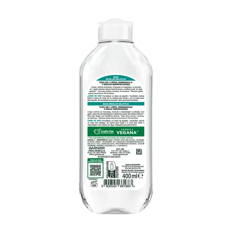 Garnier Face Cleansing Products Salicylic Anti-Imperfection Micellar Water , 400 ml