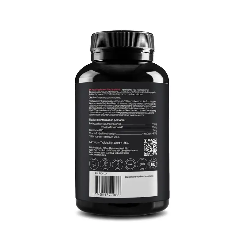 Zenement Red Yeast Rice, 540 vegan tablets