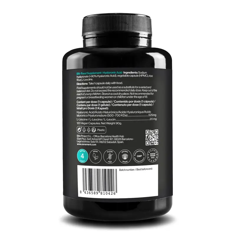 Zenement Hyaluronic Acid 540 mg, 90 vegan capsules