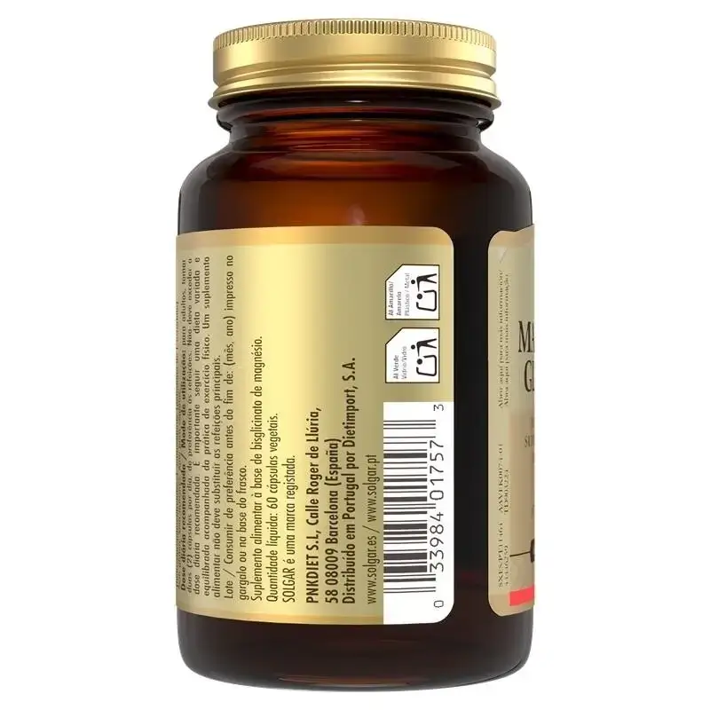 Solgar Magnesium Bisglycinate, Pack 3 x 60 Veggie Capsules