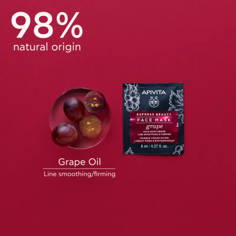 Apivita Express Beauty Grape Face Mask - Anti-Wrinkle, 2x8 ml