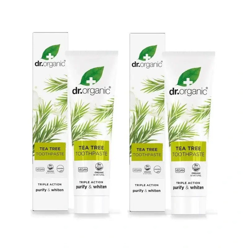 Dr.Organic Tea Tree Triple Action Toothpaste, 2X100 Ml