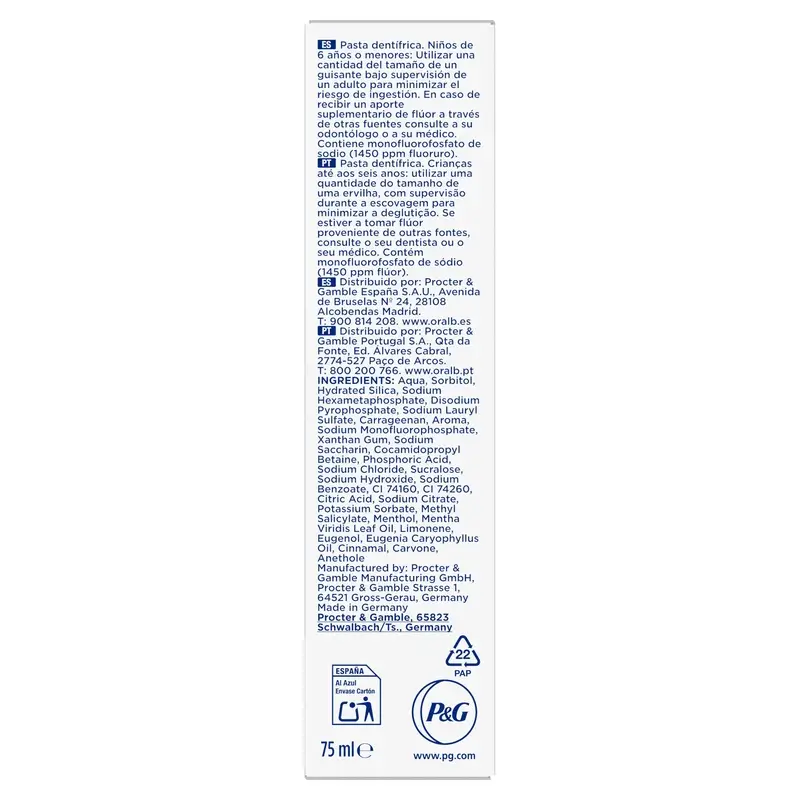 Oral-B 3Dw Radiant Whiteness Toothpaste , 75 ml