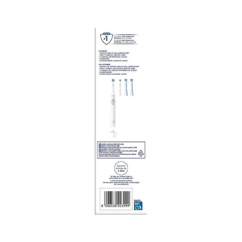 Oral B Braun Electric Toothbrush Io2 White, 2 Brush Heads, 1 pack